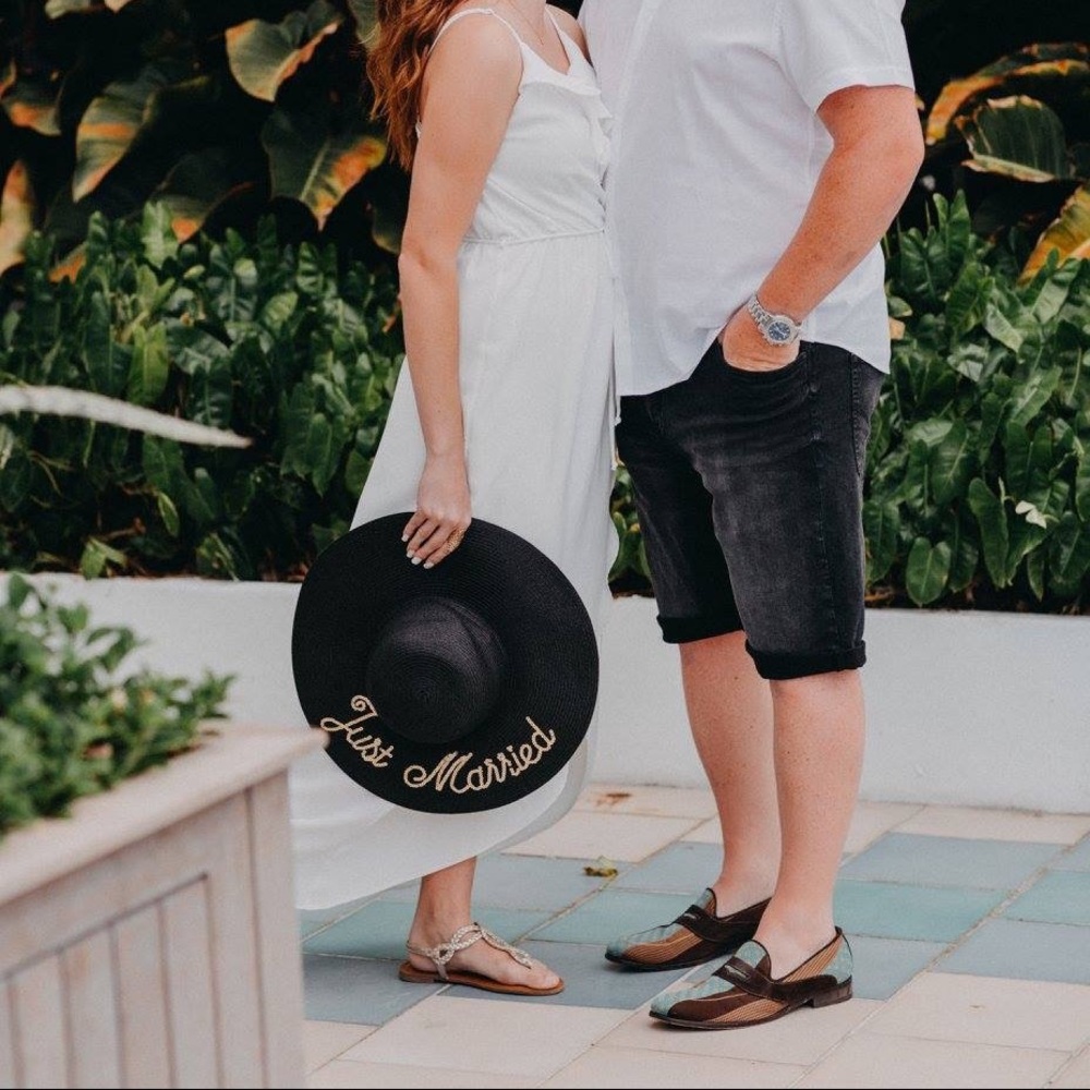 Just Married Floppy Beach Hat